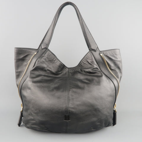 GIVENCHY Bolso tote hobo expandible TINHAN SHOPPER con cremallera dorada de cuero negro