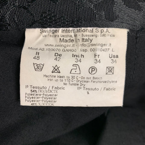 VIVIENNE WESTWOOD Size 32 Black Jacquard Polyester Cotton Dress Pants