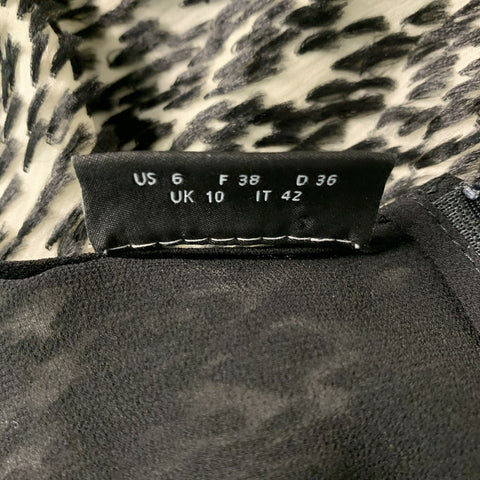 AKRIS Size 6 Black & White Viscose & Silk Blouse