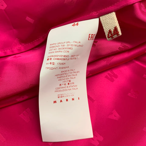 MARNI Size M Pink Monogram Viscose Nehru Collar Long Sleeve Shirt