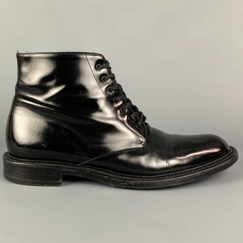 SAINT LAURENT Size 12 Black Leather Ankle Chukka Boots