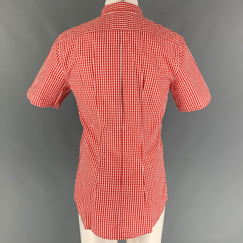 PAUL SMITH Size M Red White Checkered Cotton Button Down Short Sleeve Shirt