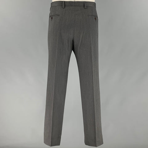 PAUL SMITH Size 42 Charcoal Herringbone Wool Notch Lapel Suit