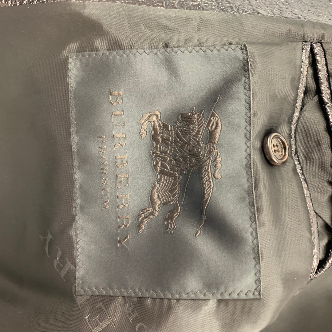 BURBERRY PRORSUM Fall 2013 Size 38 Black Textured Hidden Snaps Jacket