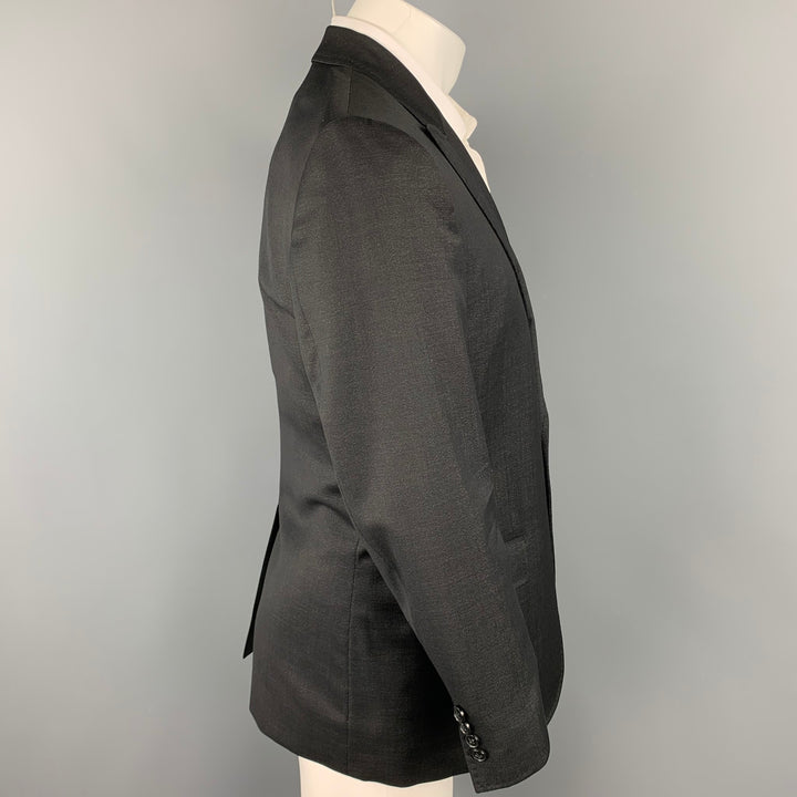 DOLCE & GABBANA Luxury Size 38 Black Wool / Silk Peak Lapel Sport Coat