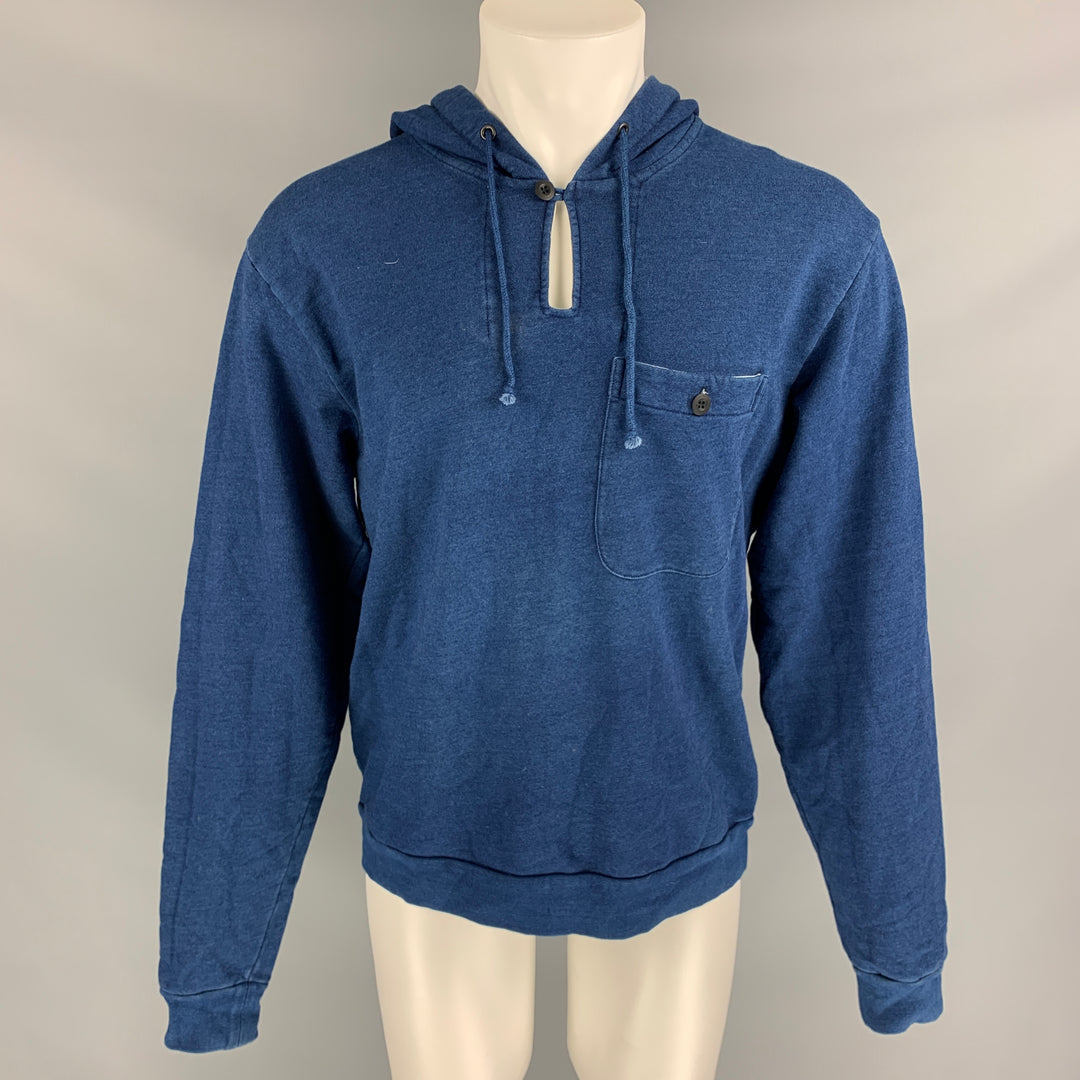 MARGARET HOWELL Size M Indigo Cotton Hooded Sweatshirt