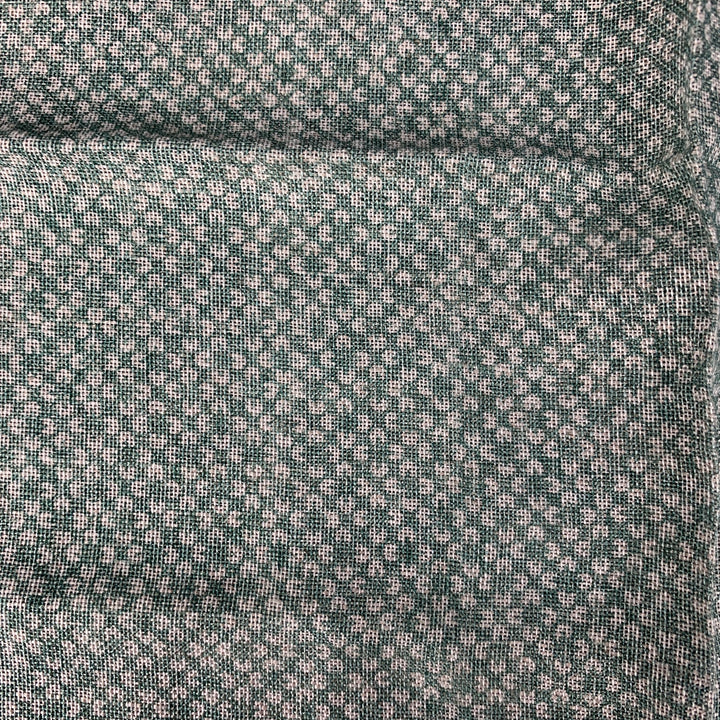 BRUNELLO CUCINELLI Pochette de costume abstraite en lin / coton vert et crème