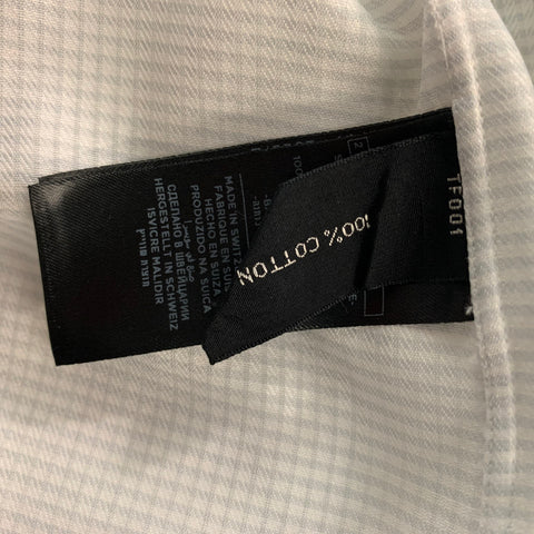 TOM FORD Size L White Window Pane Cotton Button Up Long Sleeve Shirt