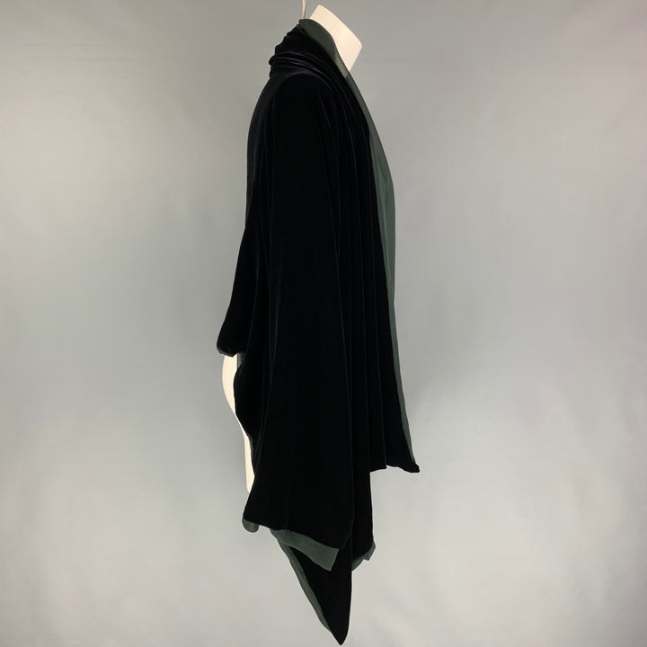 JEAN PAUL GAULTIER Size 8 Black Velvet Rayon Silk Draped Jacket