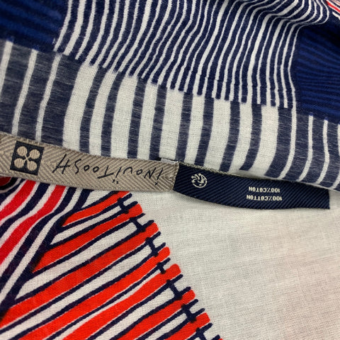 INOUITOOSH Red Blue White Stripe Cotton Scarf