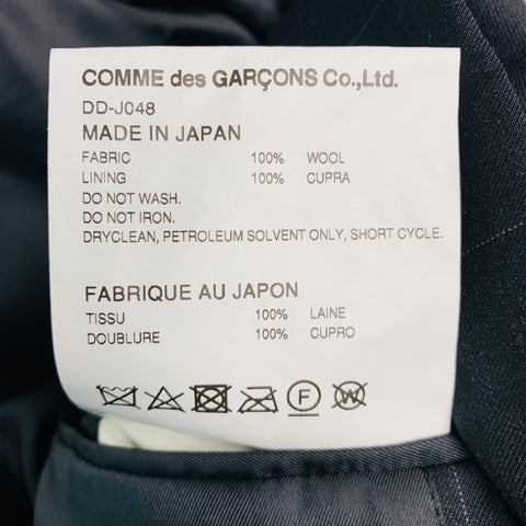 COMME des GARCONS Size S Black Grey Window Pane Wool Sport Coat