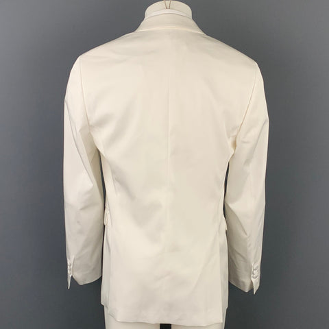 NEIL BARRETT Size 40 White Tencel Blend Peak Lapel Sport Coat