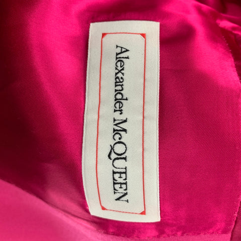 ALEXANDER MCQUEEN Size 36 Pink Wool Peak Lapel Asymmetric Suit