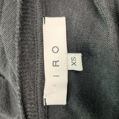 IRO CLAY Taille XS T-shirt à col rond en lin vieilli noir