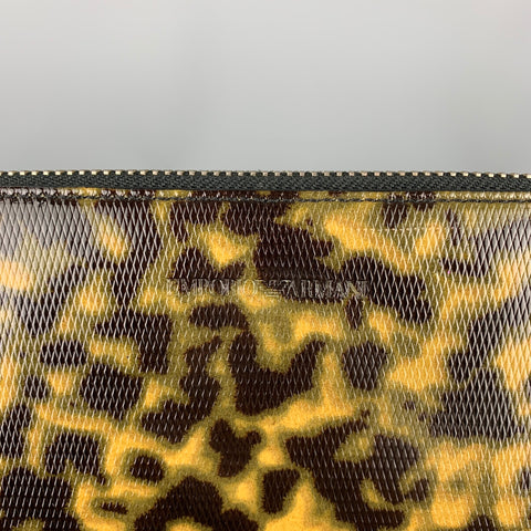 EMPORIO ARMANI Étui / pochette pour iPad en cuir verni camouflage olive