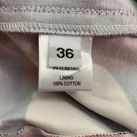 PRABAL GURUNG Size L Multi-Color Abstract Cotton Drawstring Casual Pants