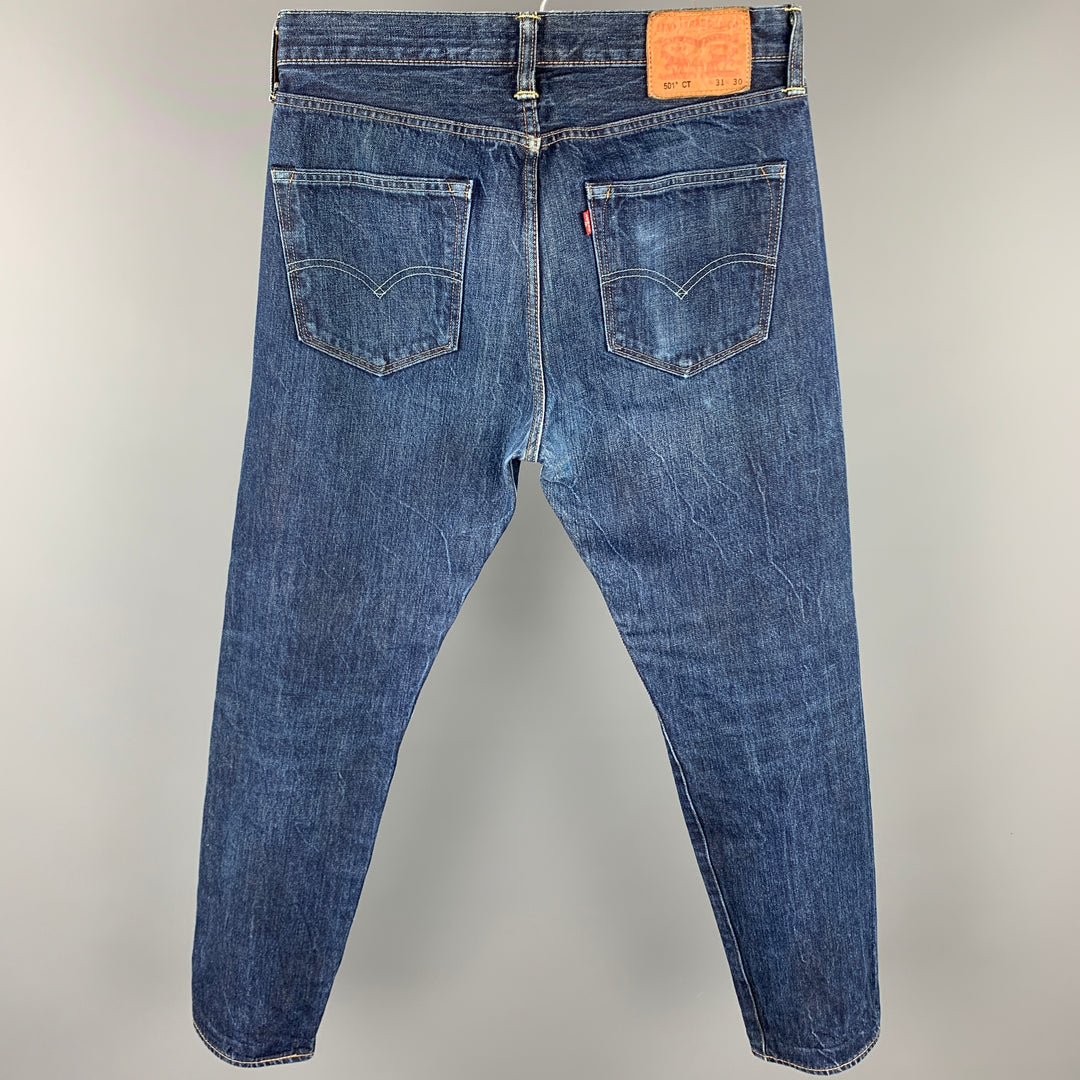 LEVI'S 501 CT Size 31  Indigo Washed Denim Button Fly Jeans