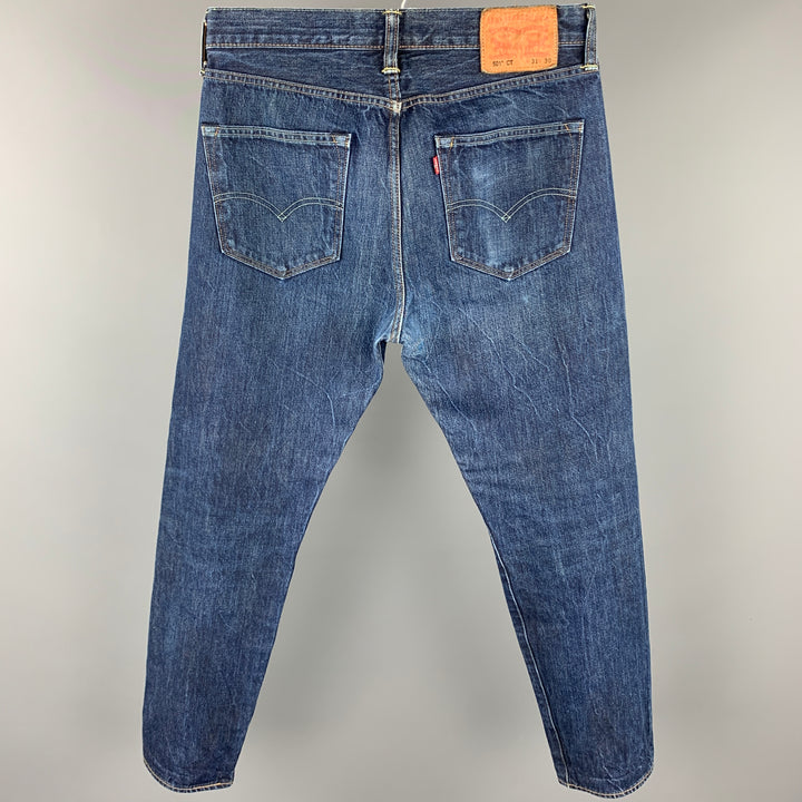 LEVI'S 501 CT Size 31  Indigo Washed Denim Button Fly Jeans