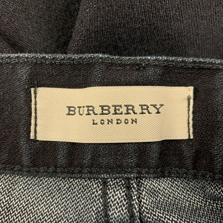 BURBERRY LONDON Size 32 Black Cotton Cropped Jeans