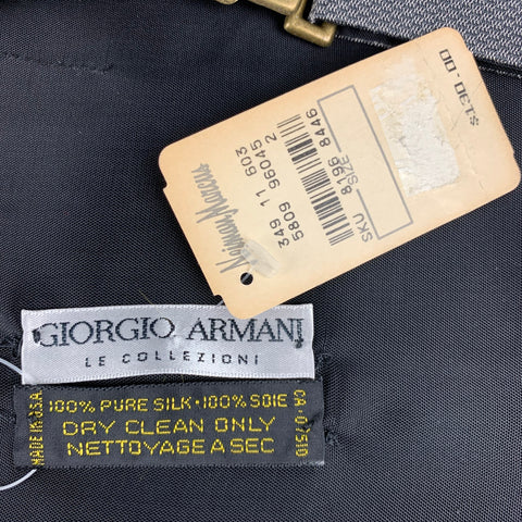 GIORGIO ARMANI Grey Blue Nailhead Silk Cummerbund Bow Tie Set