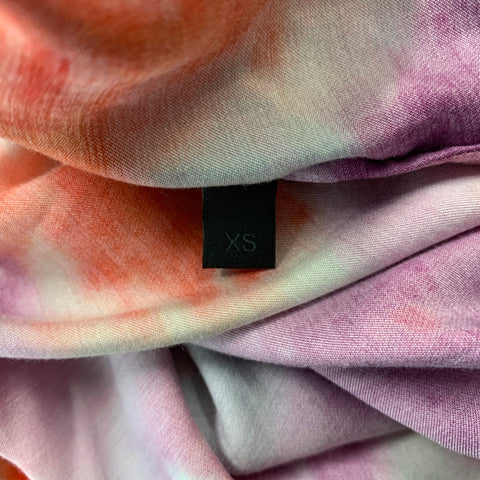 GARCONS INFIDELES Size XS Purple Tie Dye Viscose Button Up  Long Sleeve Shirt
