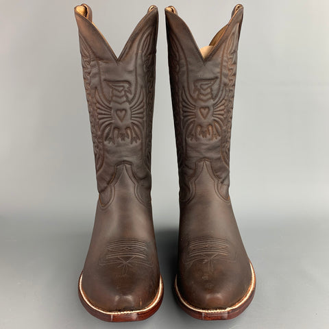 HERITAGE BOOT Size 10.5 Brown Leather Cowboy Boots