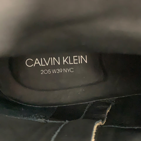 CALVIN KLEIN 205W39NYC Size 12 Tan Leather Side Zipper Boots