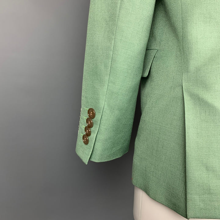 GUCCI Eschatology Size S Green Viscose / Linen Blend Notch Lapel Oversized Jacket