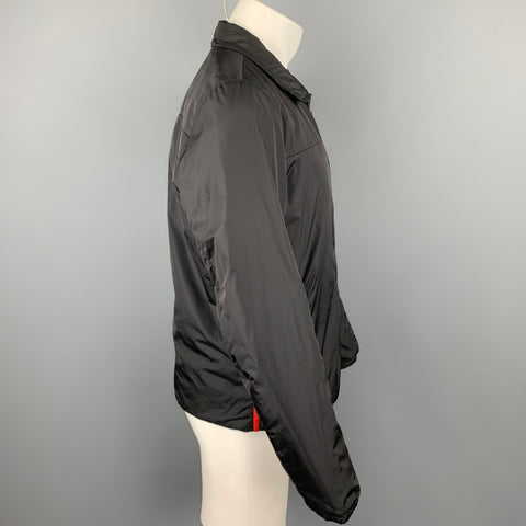 PRADA Size M Black Nylon Zip Up Jacket