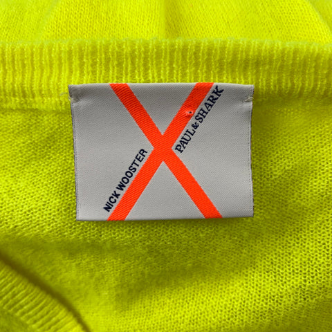 NICK WOOSTER x PAUL & SHARK Size M Yellow Cashmere / Nylon Crew-Neck Pullover Sweater