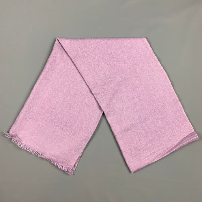 HERMES 1990's Purple Handwoven Cashmere Scarf