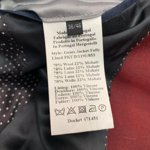 PS by PAUL SMITH Taille 36 Manteau de sport en laine et mohair bordeaux