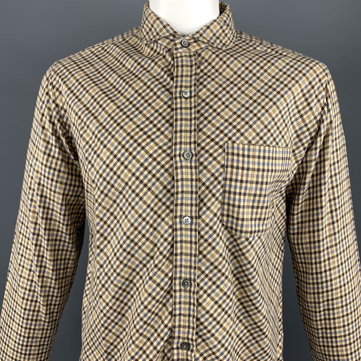 ENGINEERED GARMENTS Size L Beige Plaid Cotton Button Up Long Sleeve Shirt