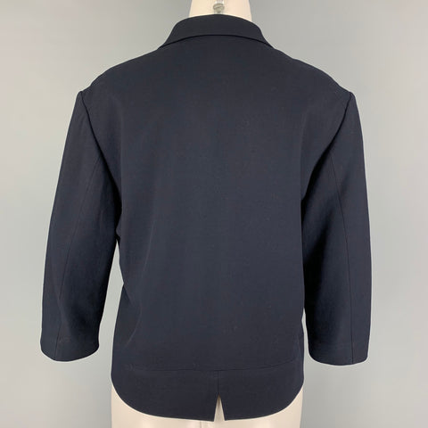 DRIES VAN NOTAN Talla 8 Chaqueta con solapa de pico en mezcla de lana azul marino