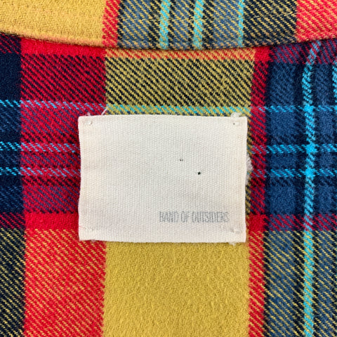 BAND OF OUTSIDERS Size XXL Multi-Color Plaid Cotton Button Up Long Sleeve Shirt