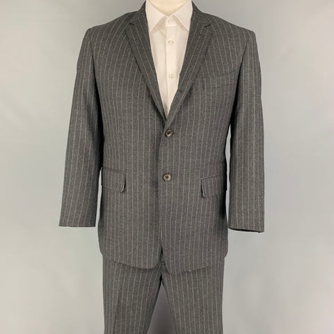 BLACK FLEECE Size 42 Dark Gray Stripe Wool Notch Lapel Suit