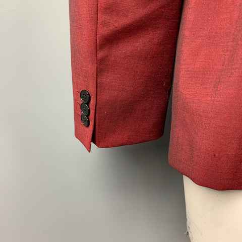 PS by PAUL SMITH Size 44 Burgundy Wool / Mohair Notch Lapel Sport Coat