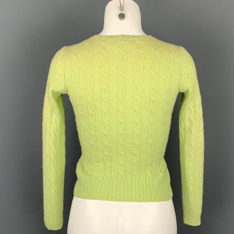 RALPH LAUREN Black Label Size S Chartreuse Knitted Cashmere Slim Fit Sweater