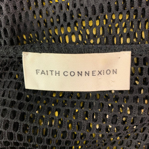 FAITH CONNEXION Size S Black Mesh Polyamide Crew-Neck Pullover