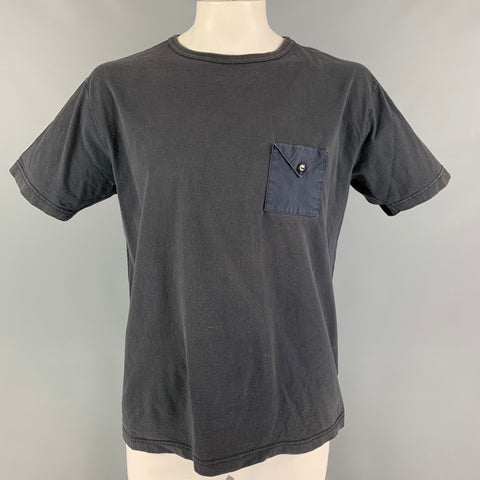 NIGEL CABOURN Size L Navy Cotton Crew-Neck T-shirt