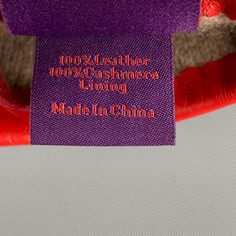 PHENIX Waist Size S Red Cashmere Leather Gloves