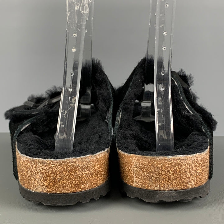 BIRKENSTOCK Size 11 Black Suede Leather Sandals