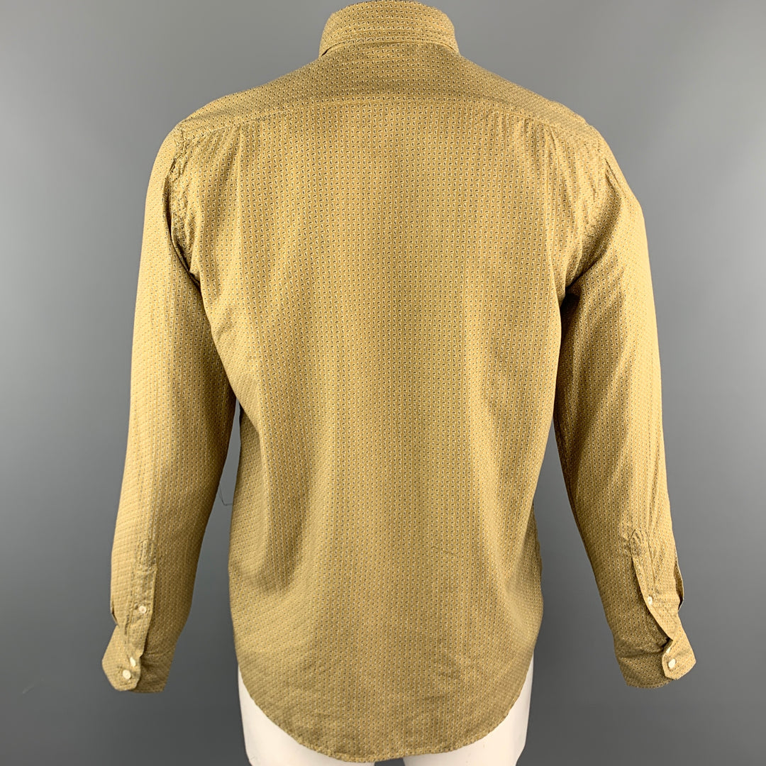 HARTFORD Camisa de manga larga con botones de algodón con estampado mostaza talla XL