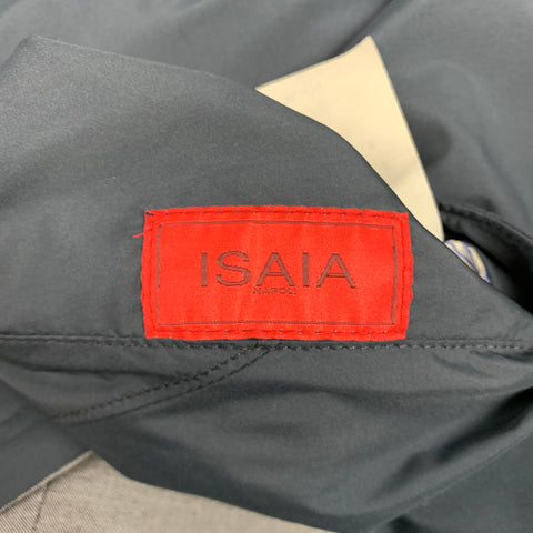 ISAIA Size 46 Navy & Grey Two Toned Wool / Polyester Reversible Coat