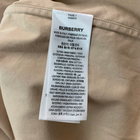 BURBERRY Size S Tan Cotton Half Zip Long Sleeve Shirt