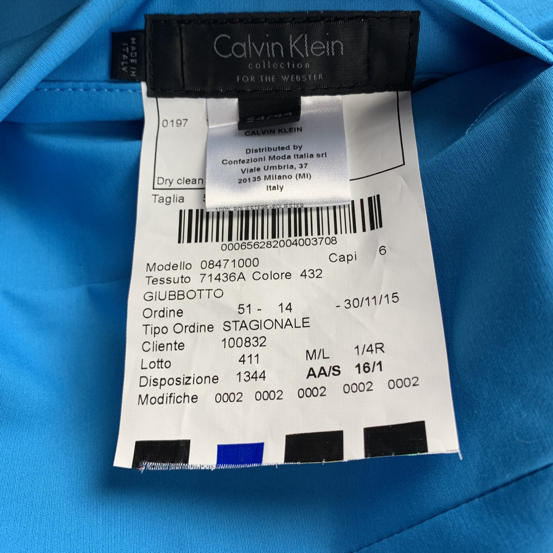 CALVIN KLEIN COLLECTION Size 44 Aqua Print Polyester Reversible Jacket