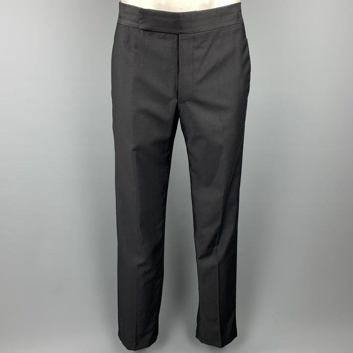 ARMANI COLLEZIONI Size 40 Black Wool / Silk Shawl Collar Tuxedo Suit