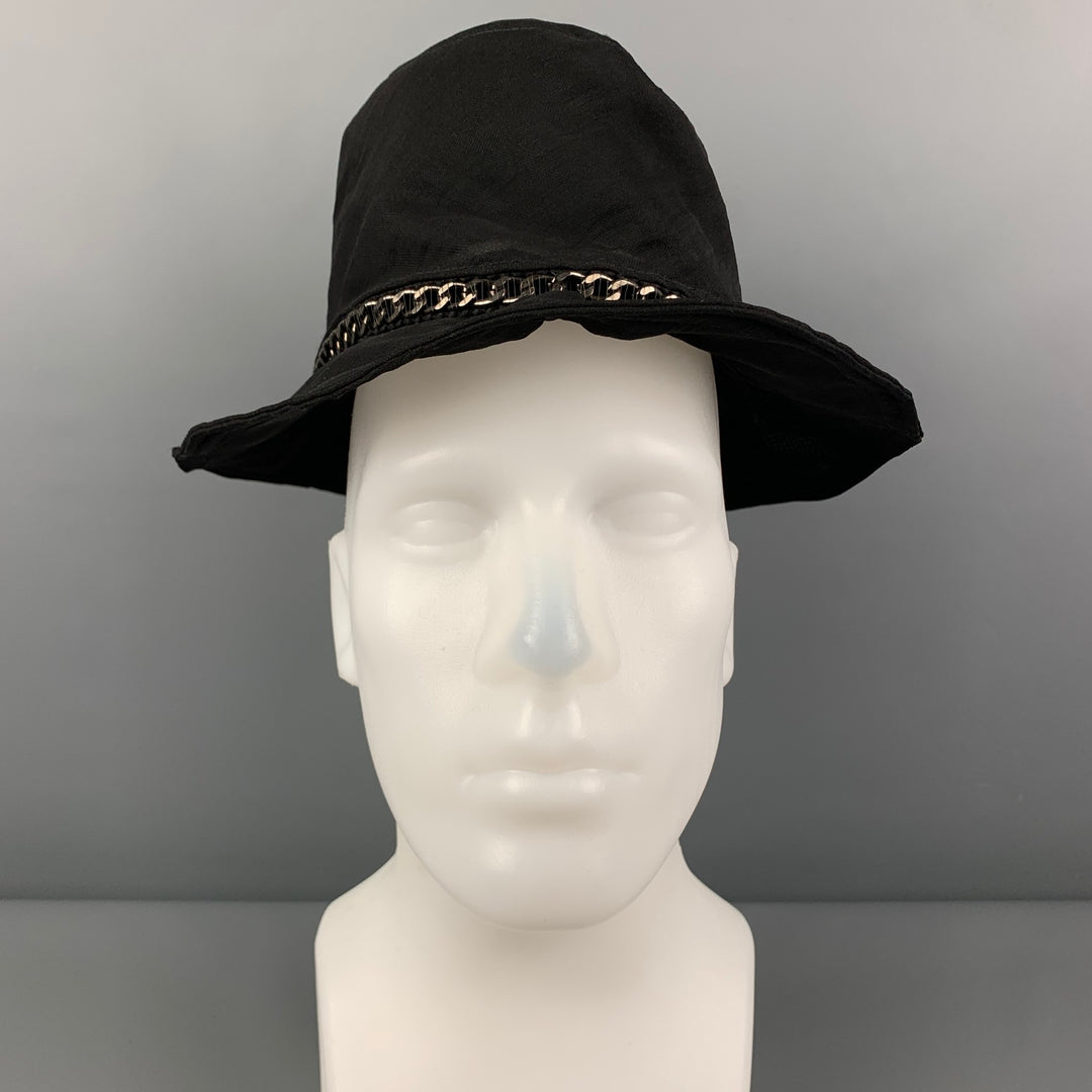 EMPORIO ARMANI Sombrero de pescador de seda transparente negro