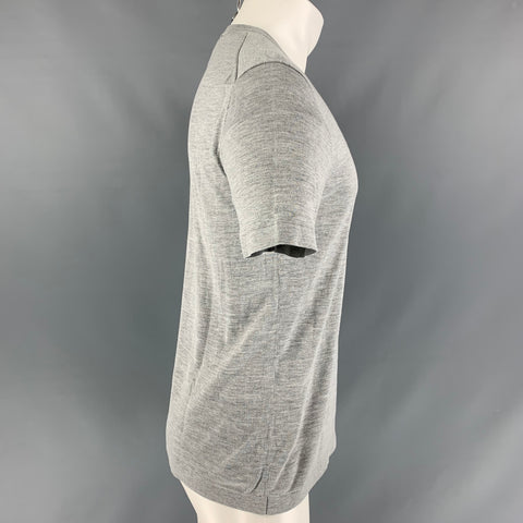 COS Size M Grey Heather Silk &  Cotton Short Sleeve T-shirt