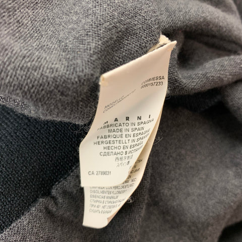 MARNI Size 6 Grey Jersey Two Tone Cotton Cardigan